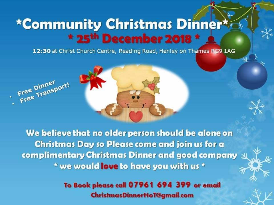 Community Christmas Dinner care for those alone at Christmas